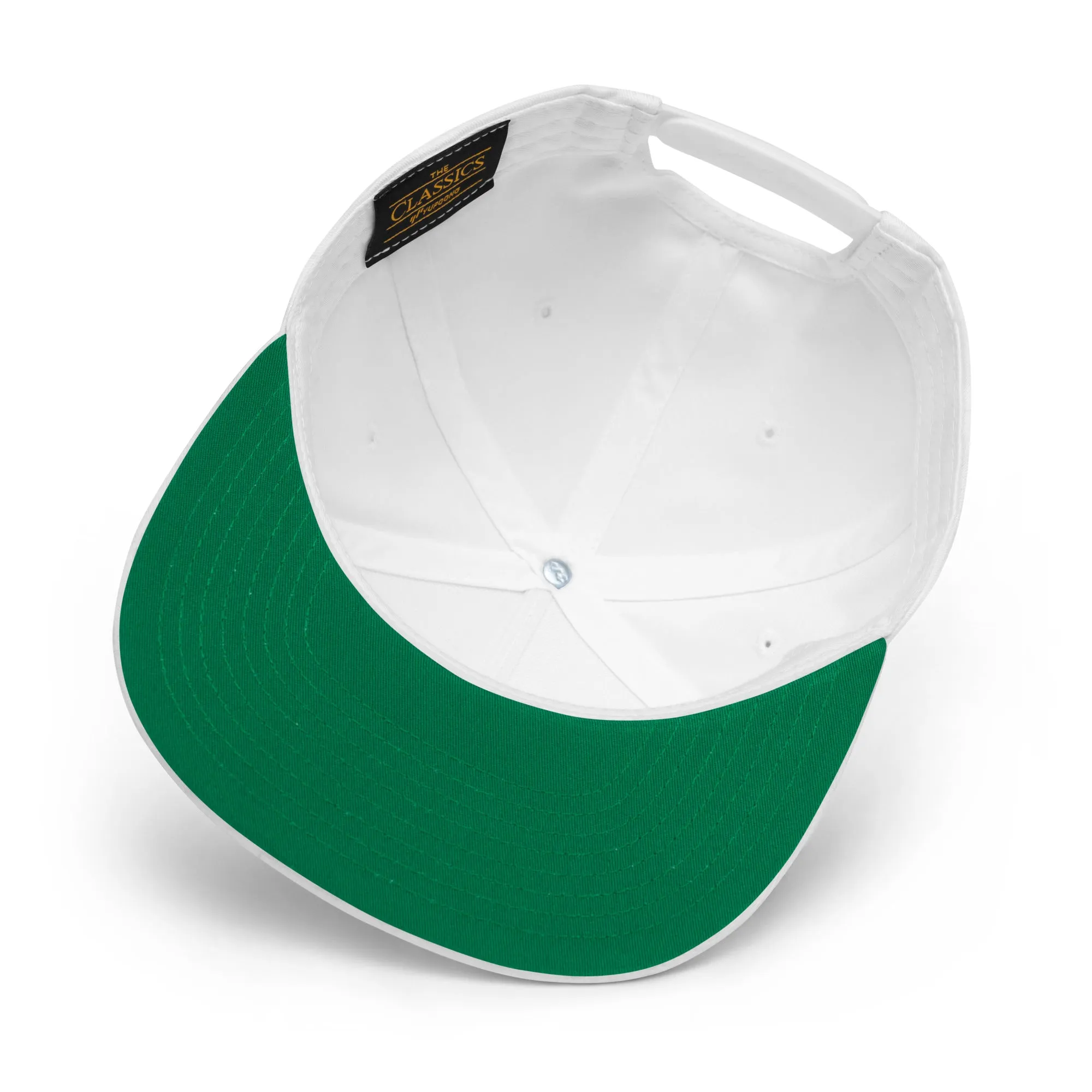 Embroidered Flat Bill Snapback Cap White Streetwear Yuponng The Ascension High Fashion CODE