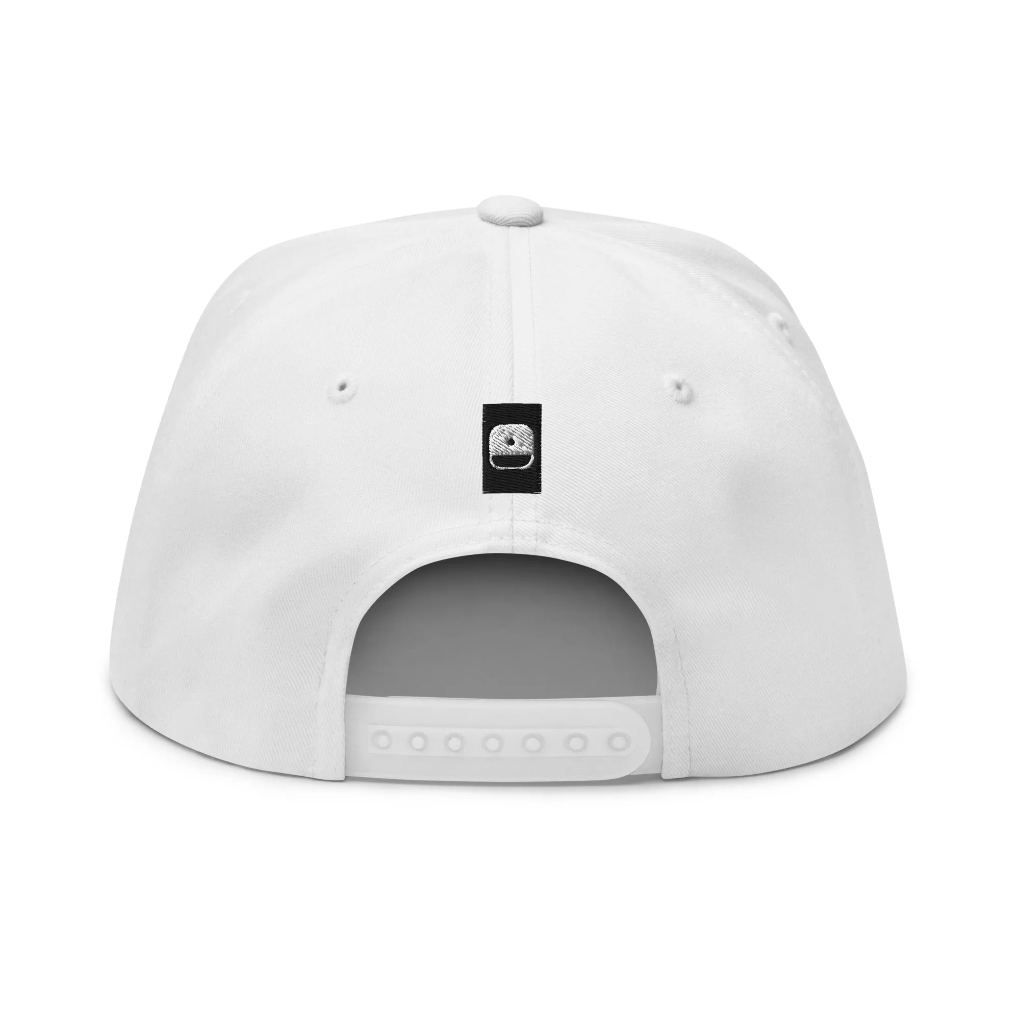 Embroidered Flat Bill Snapback Cap White Streetwear Yuponng The Ascension High Fashion CODE