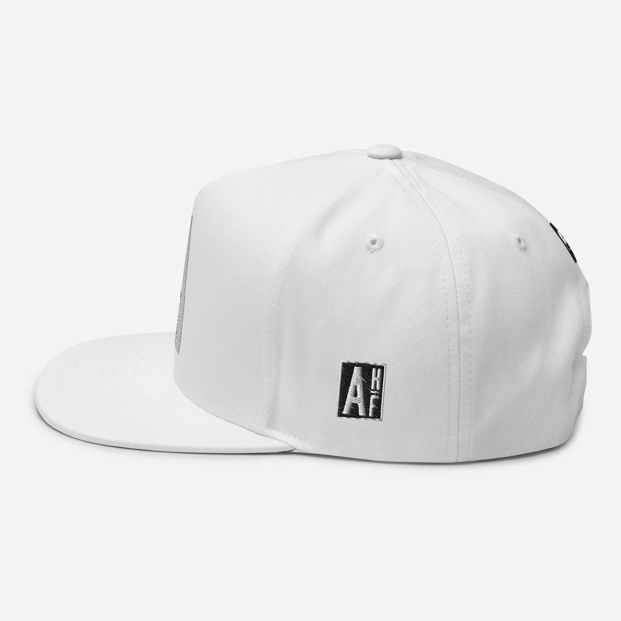 Embroidered Flat Bill Snapback Cap White Streetwear Yuponng The Ascension High Fashion CODE