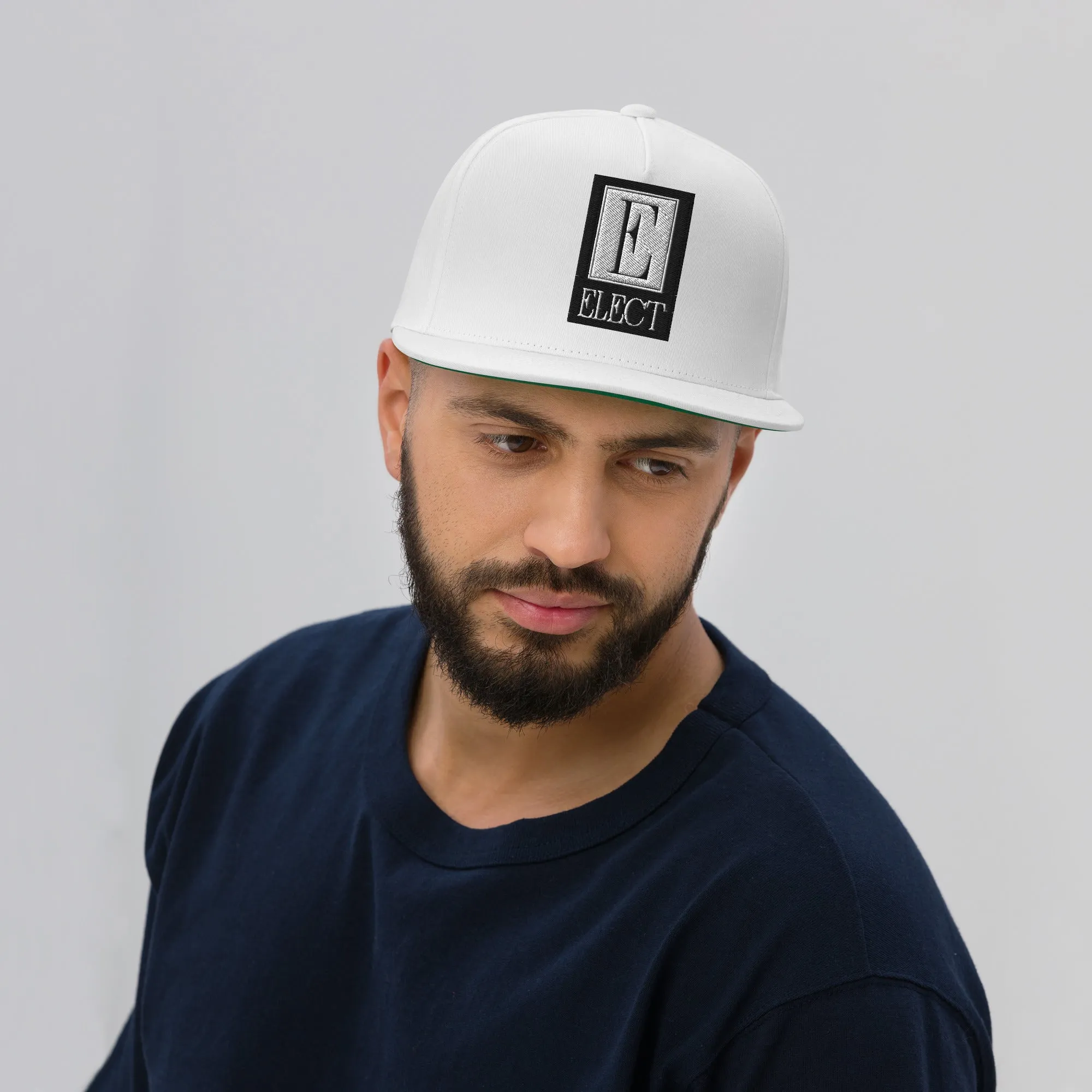 Embroidered Flat Bill Snapback Cap White Streetwear Yupoong The Ascension High Fashion ELECT