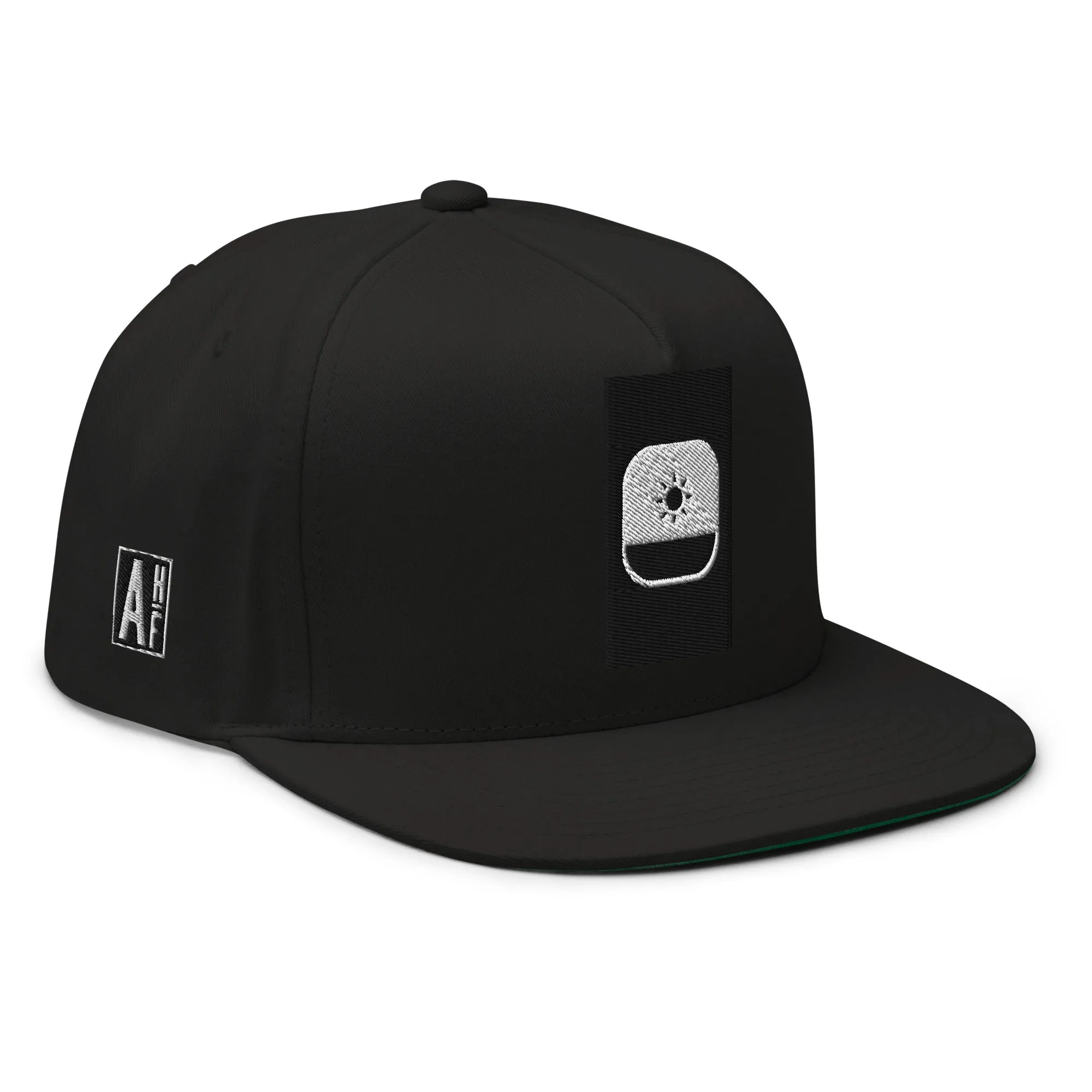 Embroidered Flat Bill Snapcack Cap Black Streerwear Yupoong The Ascension High Fashion BLACK SUN