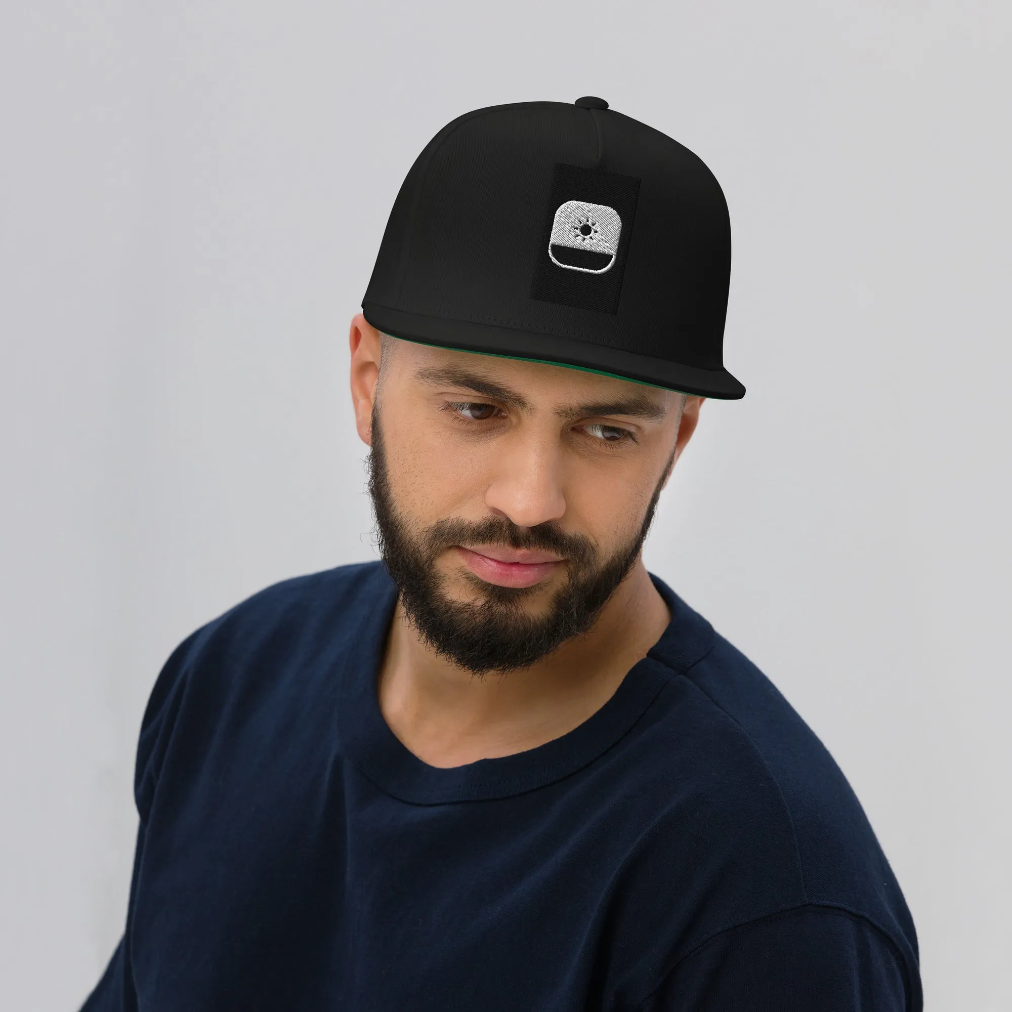 Embroidered Flat Bill Snapcack Cap Black Streerwear Yupoong The Ascension High Fashion BLACK SUN