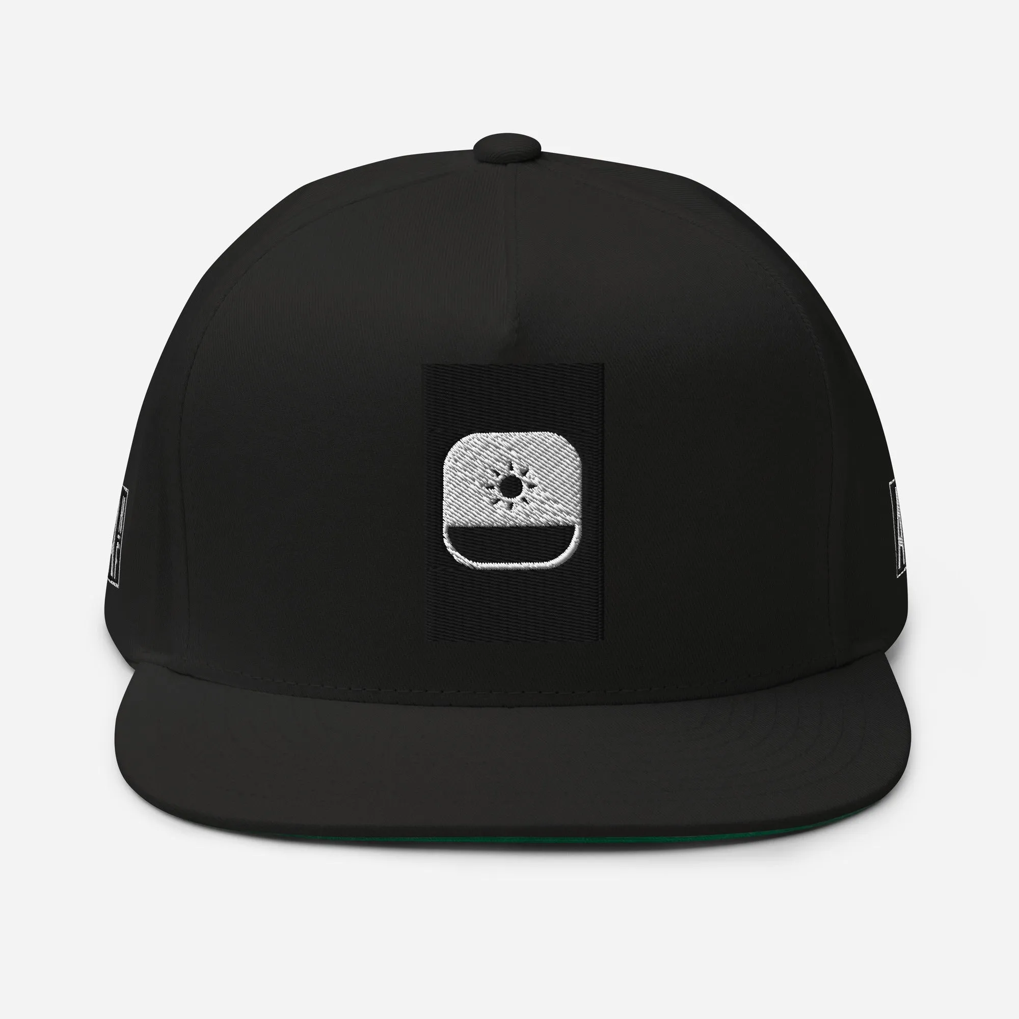 Embroidered Flat Bill Snapcack Cap Black Streerwear Yupoong The Ascension High Fashion BLACK SUN