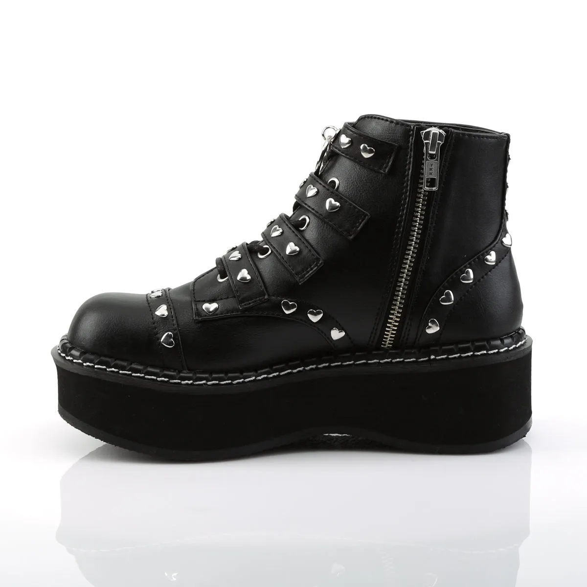 EMILY-315 DemoniaCult Black Vegan Leather Sexy Women's Ankle Boots (Alternative Footwear)