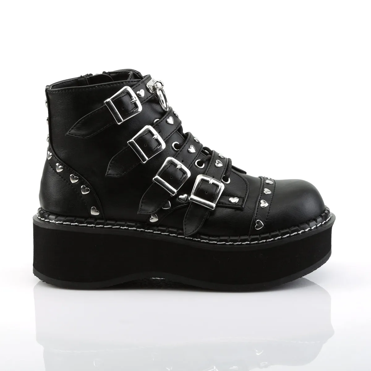 EMILY-315 DemoniaCult Black Vegan Leather Sexy Women's Ankle Boots (Alternative Footwear)