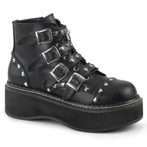 EMILY-315 DemoniaCult Black Vegan Leather Sexy Women's Ankle Boots (Alternative Footwear)
