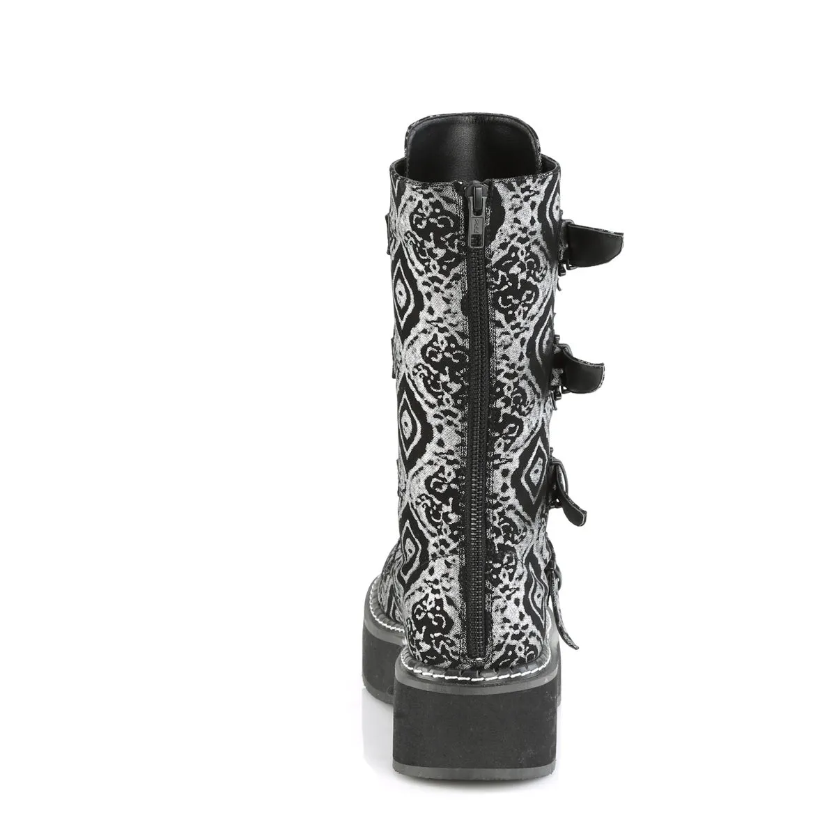EMILY-322 DemoniaCult Black/Silver Sexy Women's Mid-Calf & Knee High Boots (Alternative Footwear)