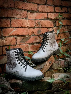 En Bloom | Werewolf Grey Combat Boot