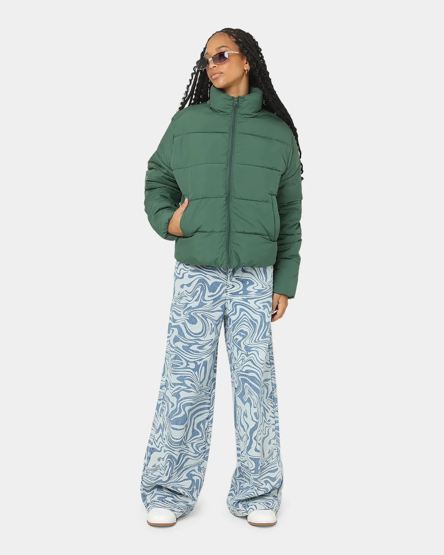 EN ES Women's Illusion Baggy Jeans Light Blue Deni