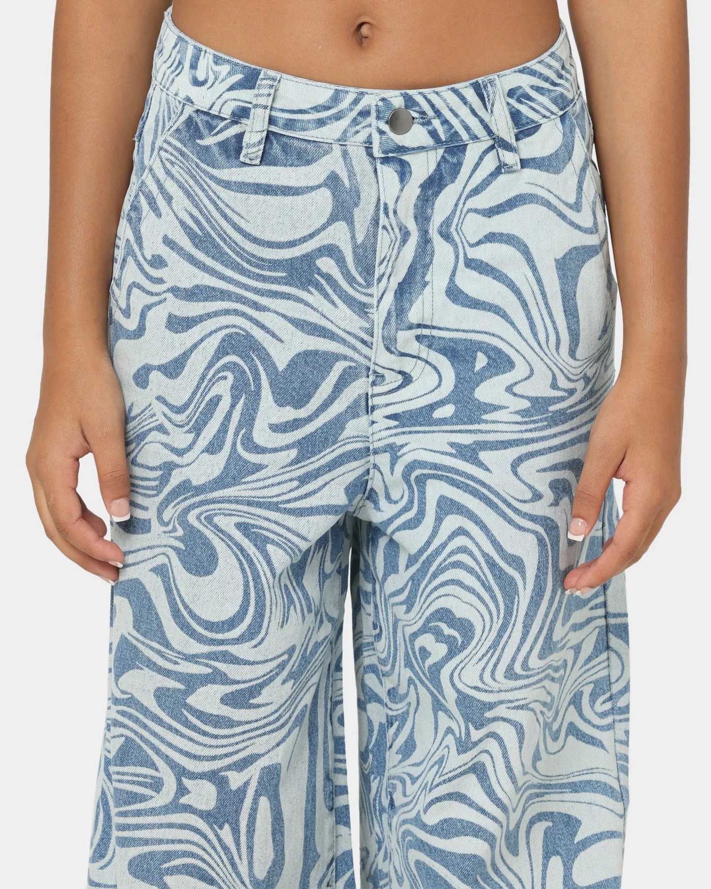 EN ES Women's Illusion Baggy Jeans Light Blue Deni