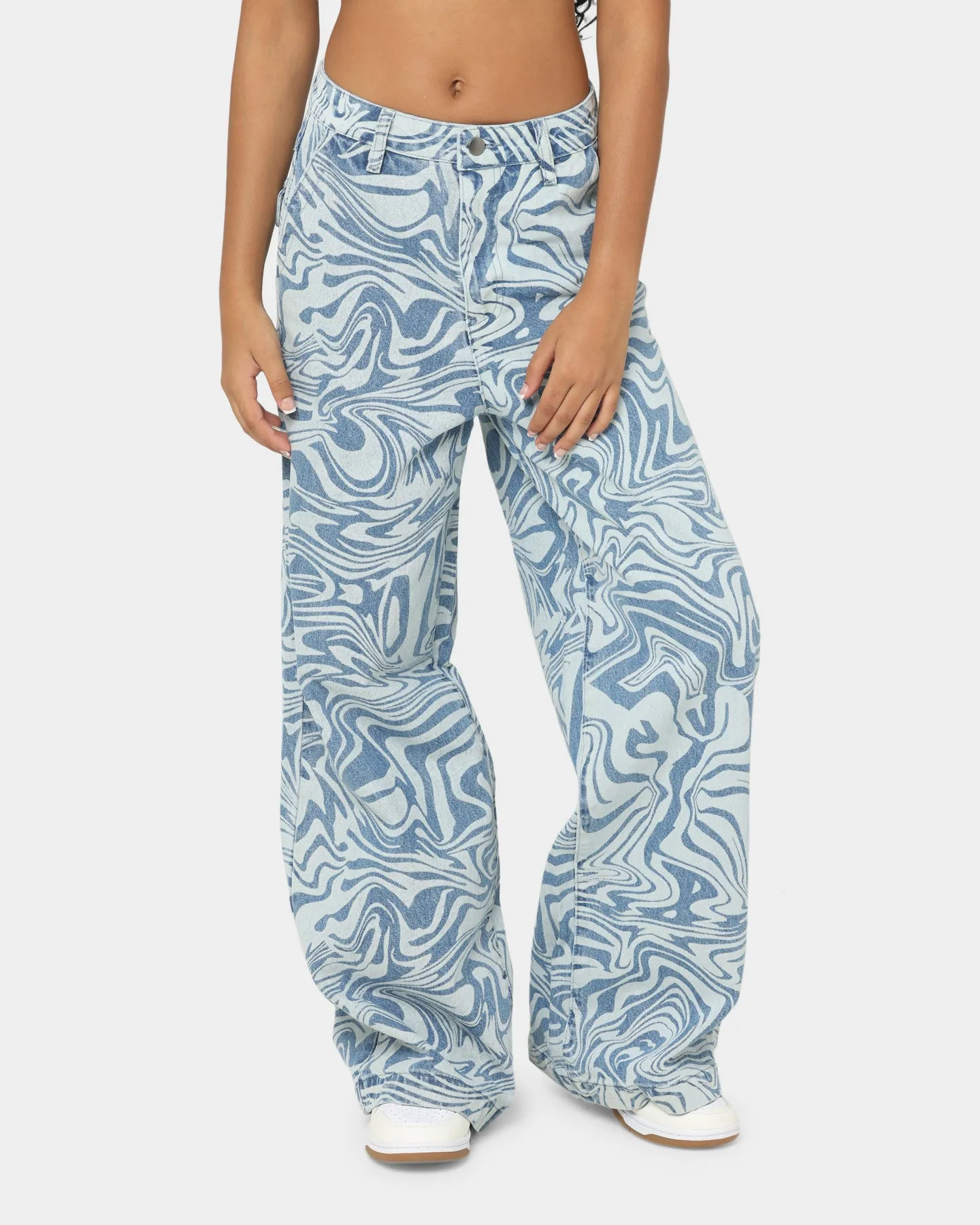 EN ES Women's Illusion Baggy Jeans Light Blue Deni