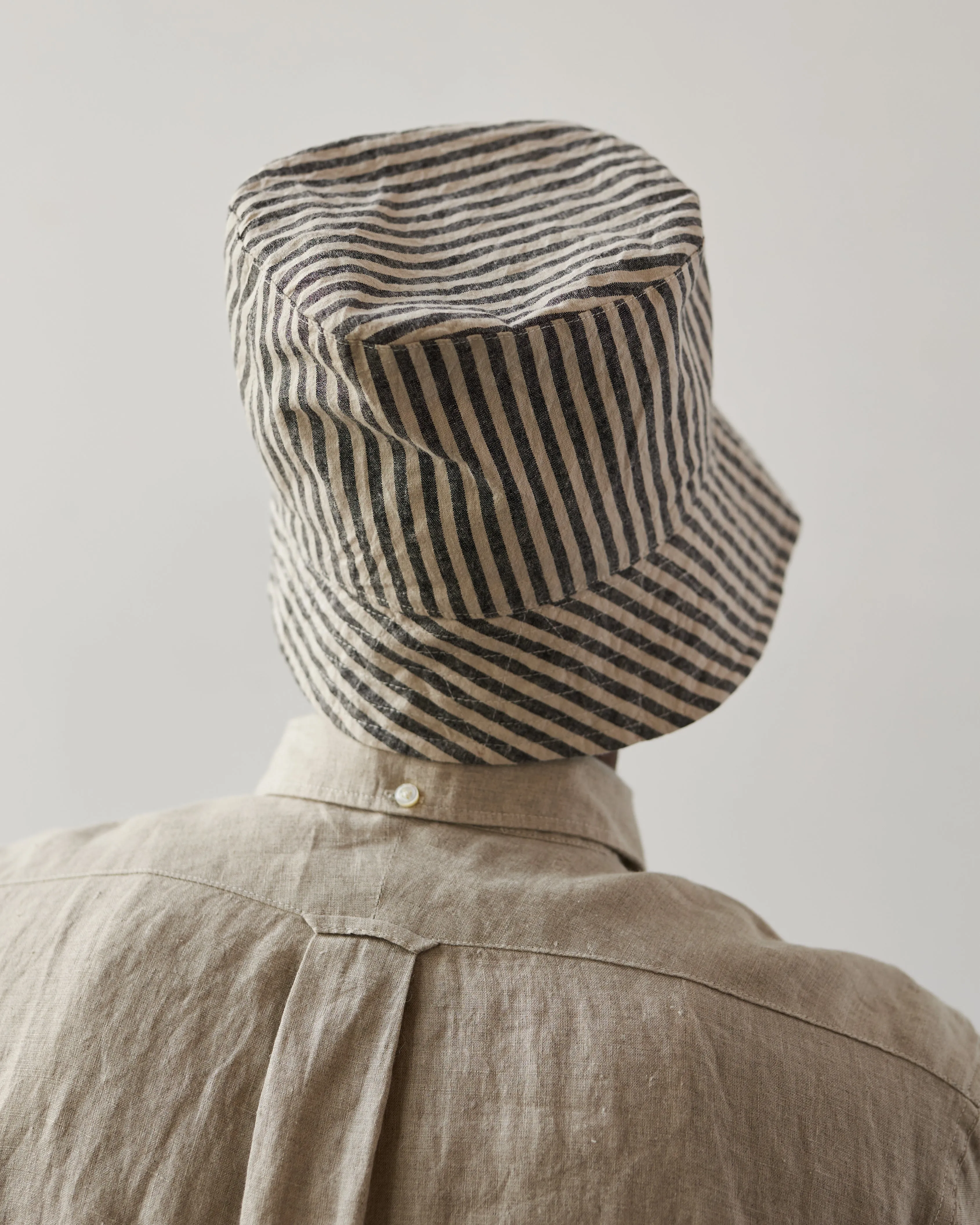 Engineered Garments Stripe Bucket Hat, Natural/Black