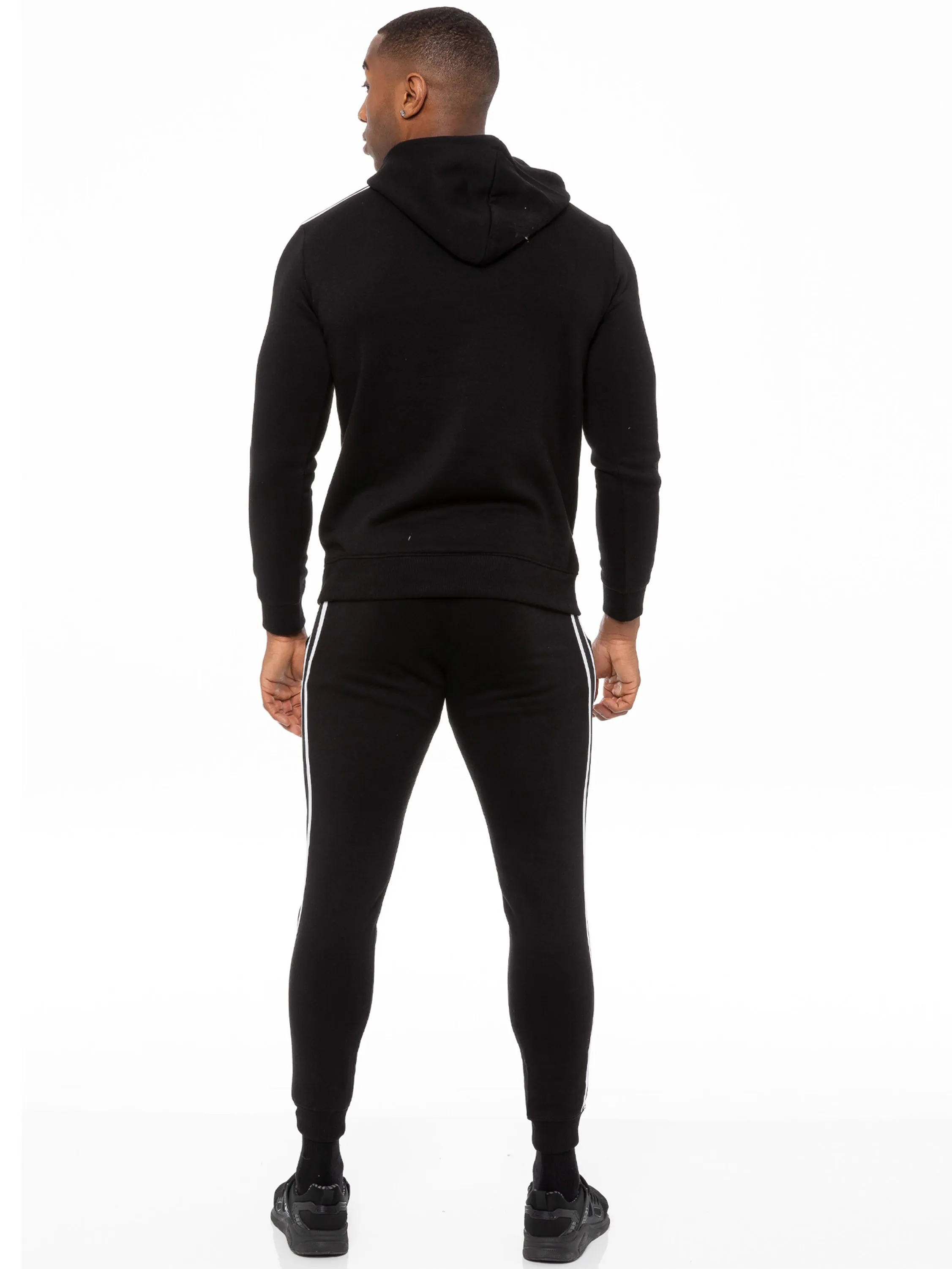 Enzo | Mens Full Zip Up Hoodie Tape Tracksuit Set