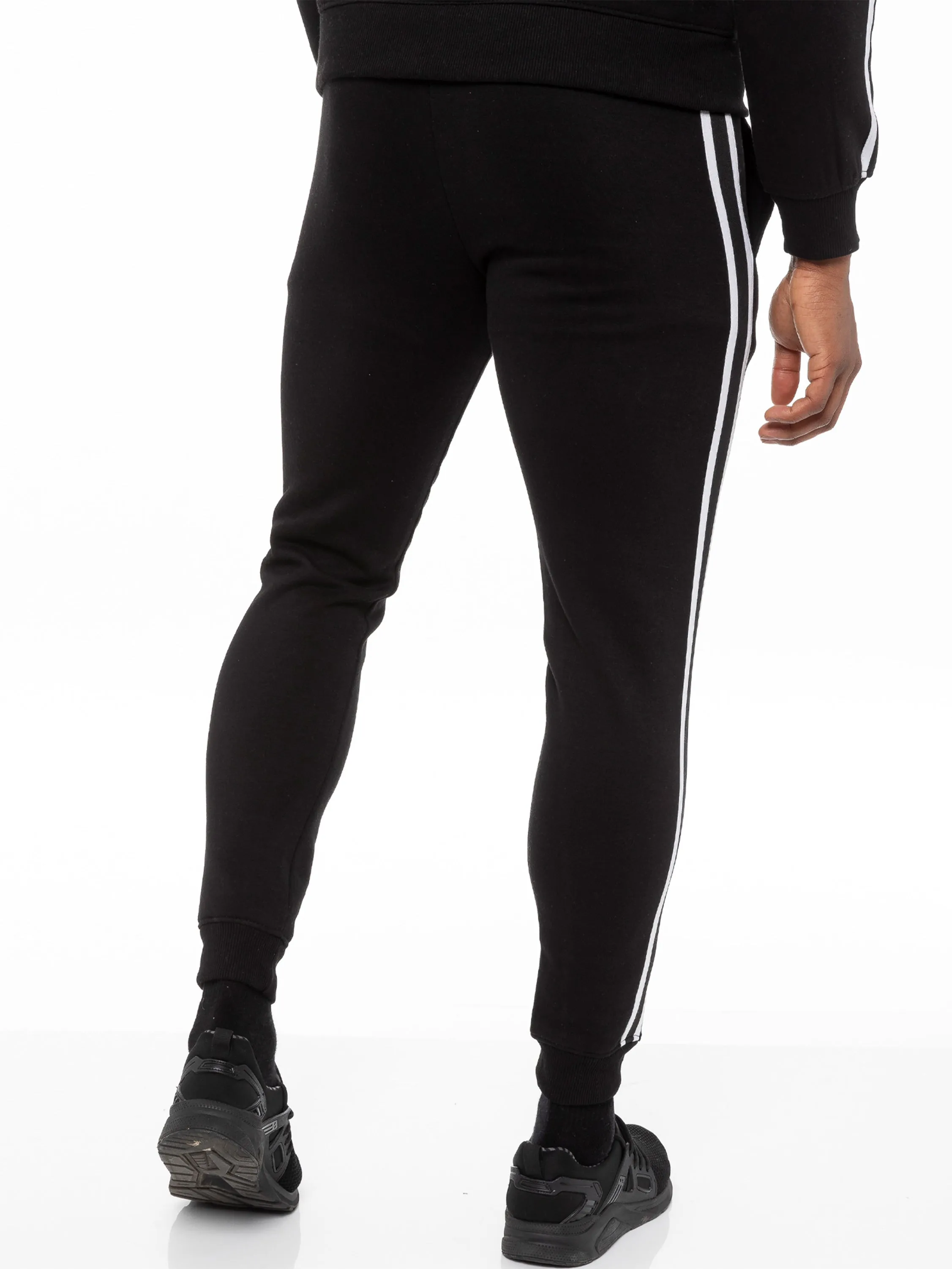 Enzo | Mens Full Zip Up Hoodie Tape Tracksuit Set