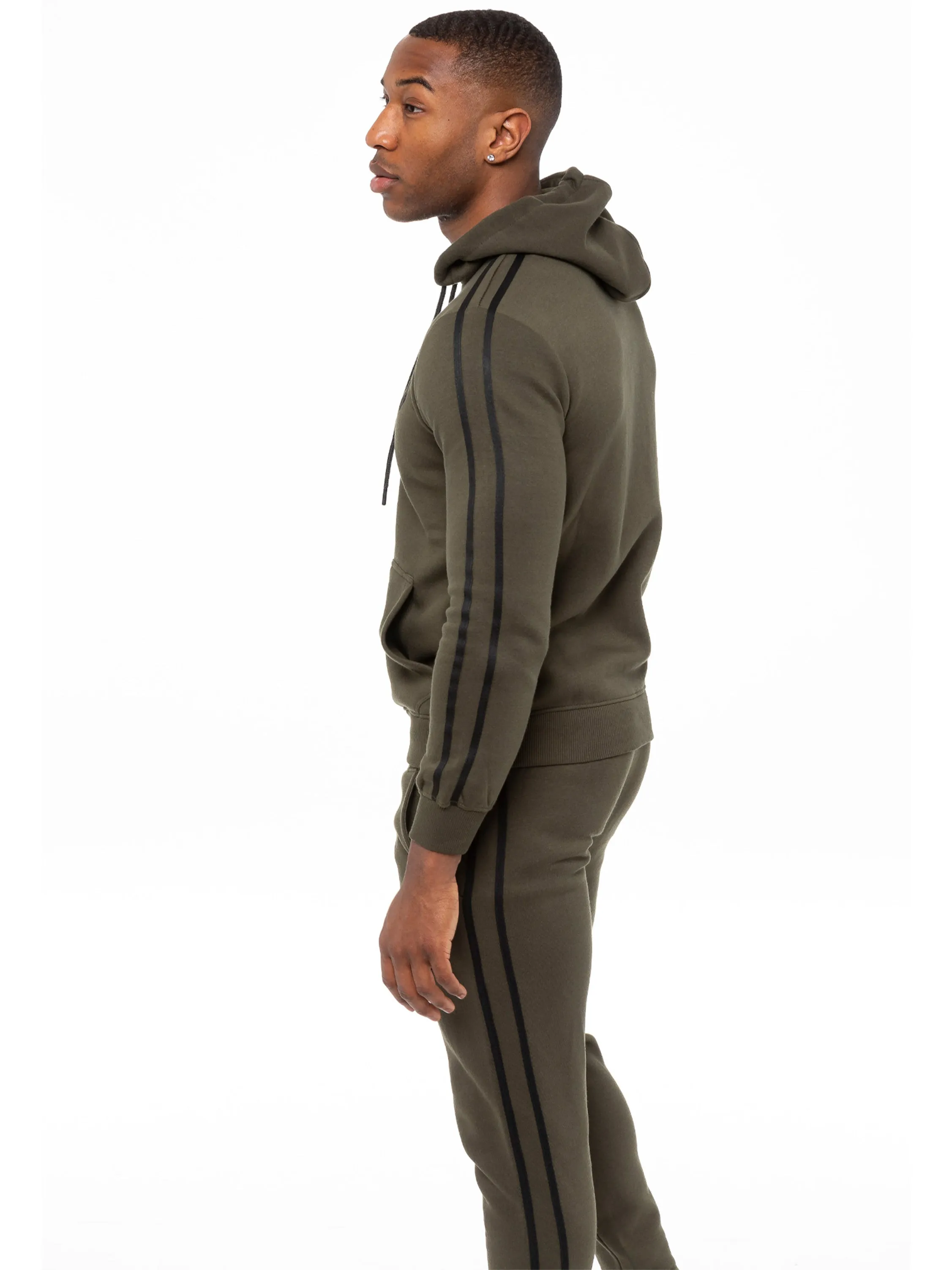 Enzo | Mens Full Zip Up Hoodie Tape Tracksuit Set