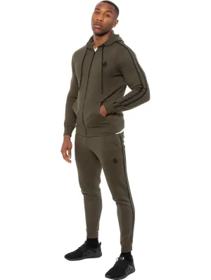Enzo | Mens Full Zip Up Hoodie Tape Tracksuit Set