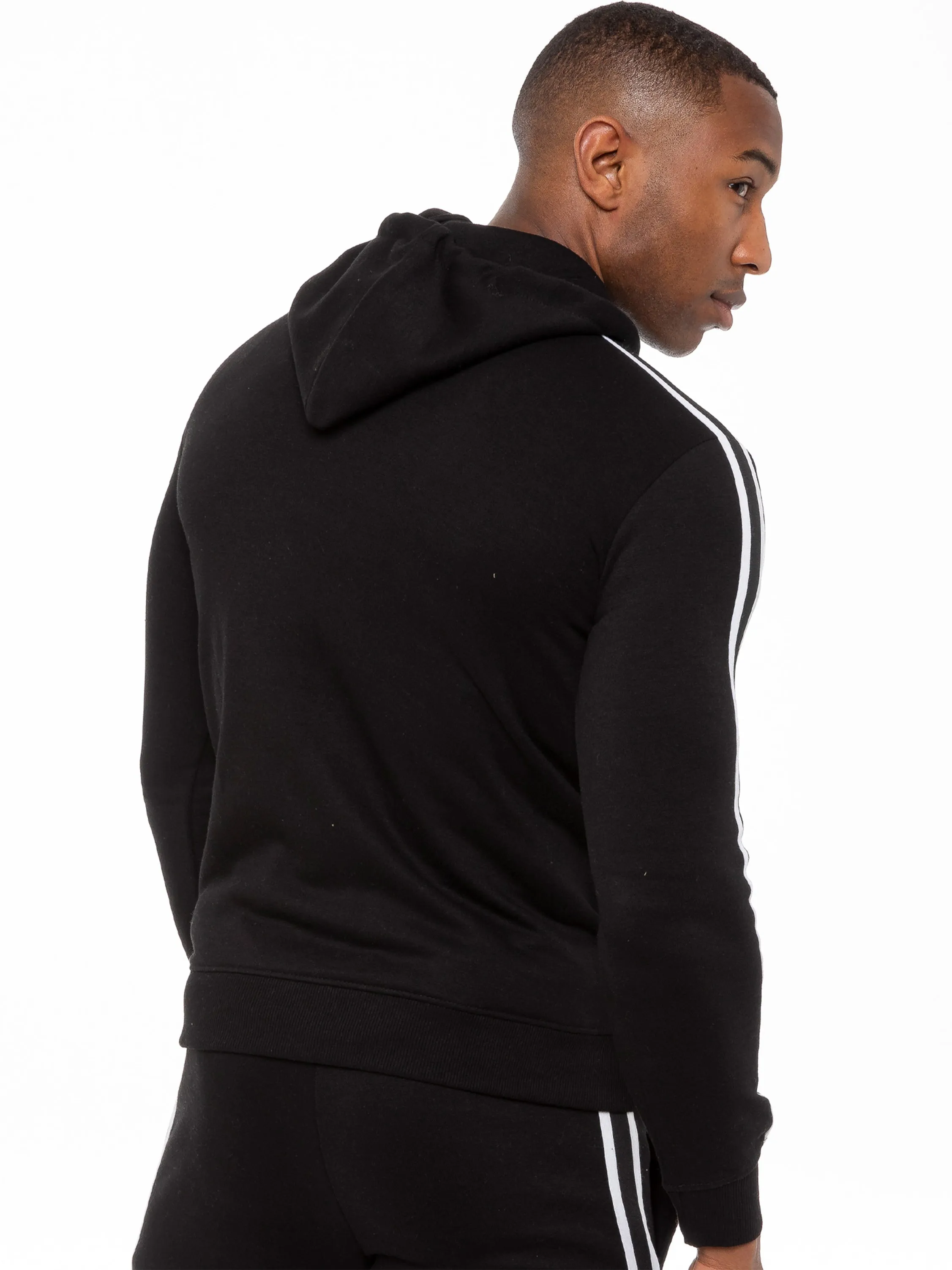 Enzo | Mens Full Zip Up Hoodie Tape Tracksuit Set