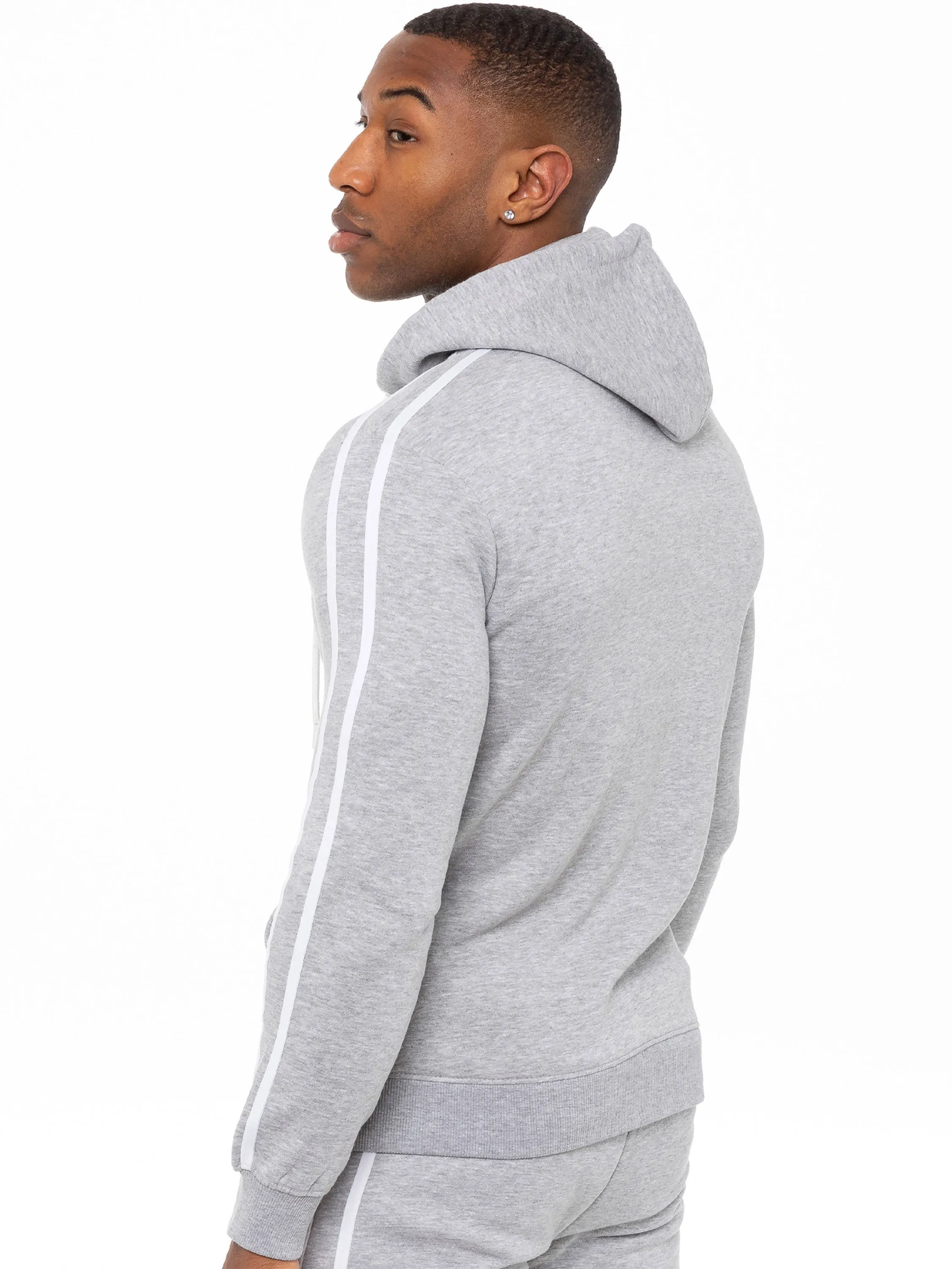 Enzo | Mens Full Zip Up Hoodie Tape Tracksuit Set