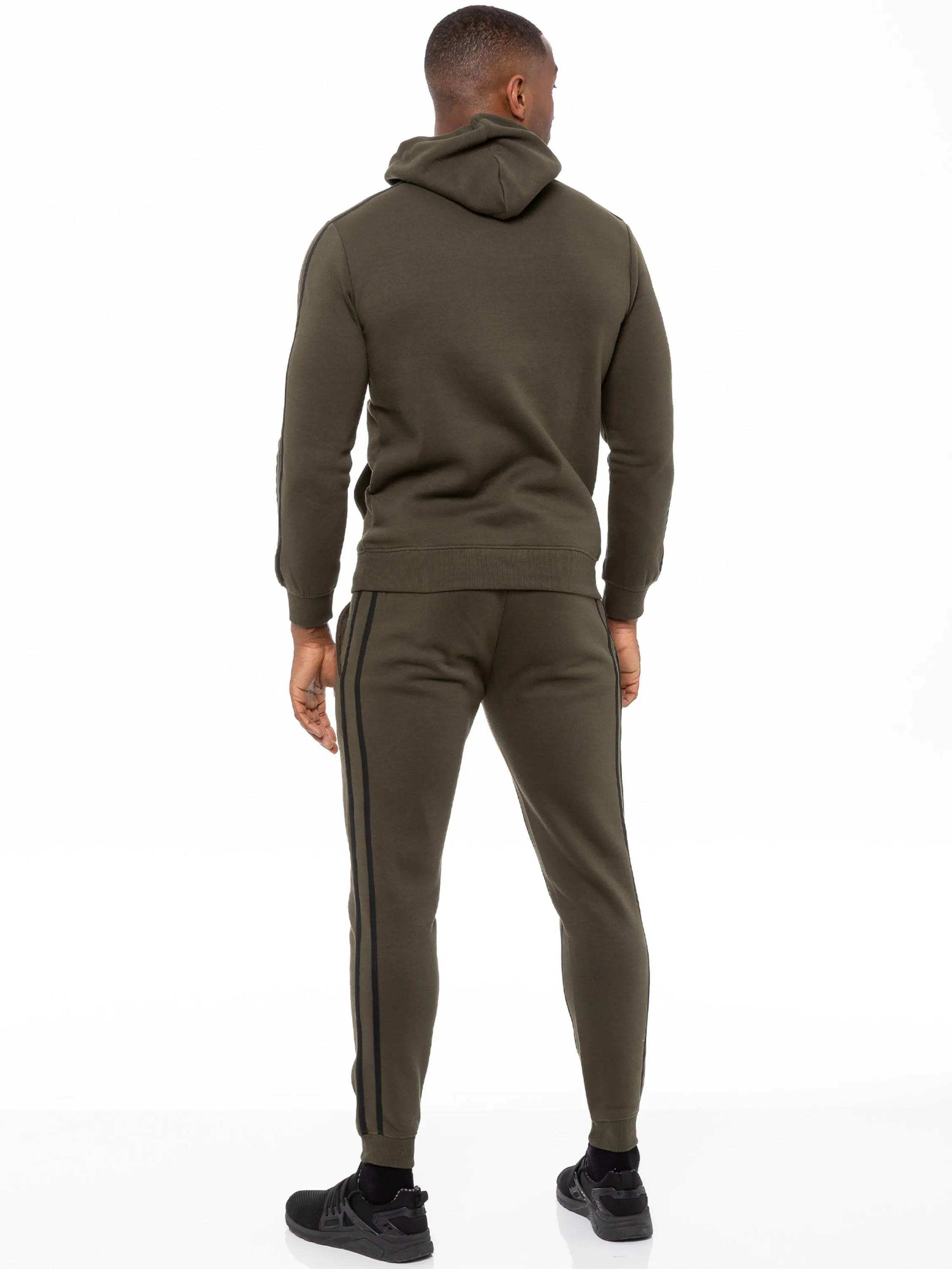 Enzo | Mens Full Zip Up Hoodie Tape Tracksuit Set