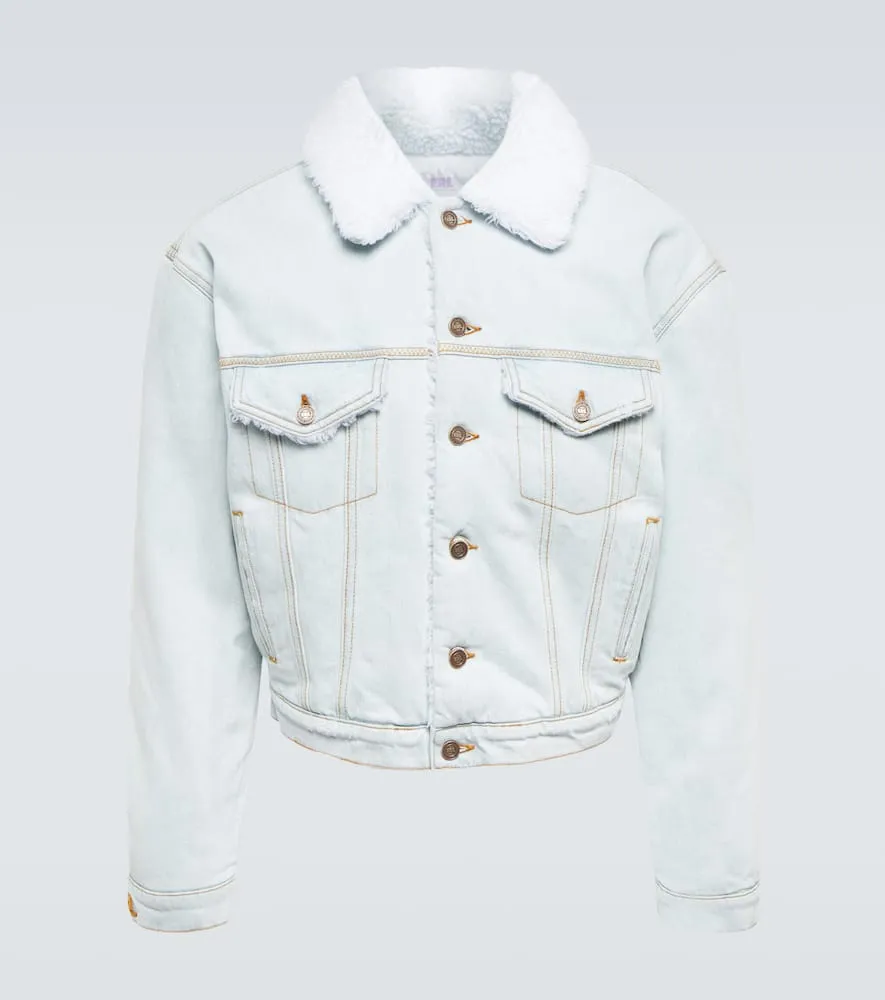 ERL Faux shearling-trimmed denim jacket