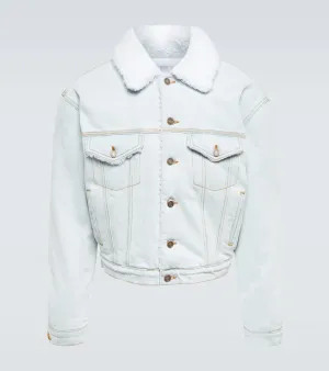 ERL Faux shearling-trimmed denim jacket