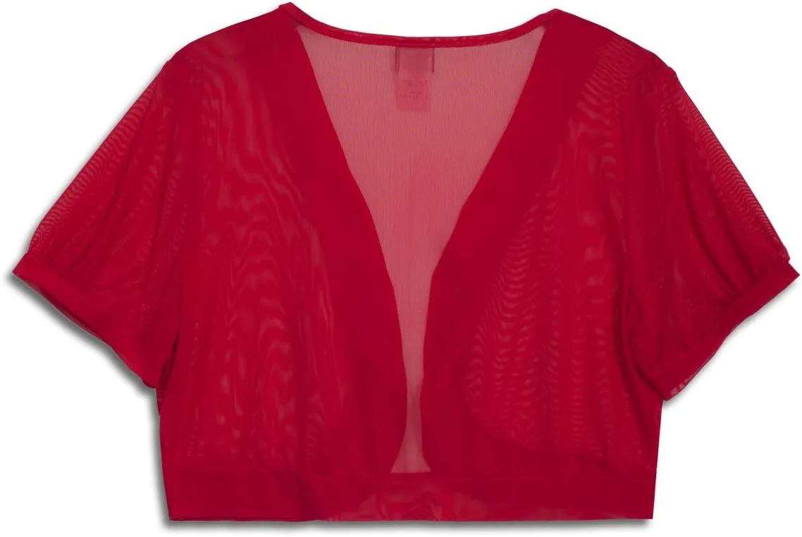 eVogues Sheer Cropped Short Sleeve Bolero Shrug