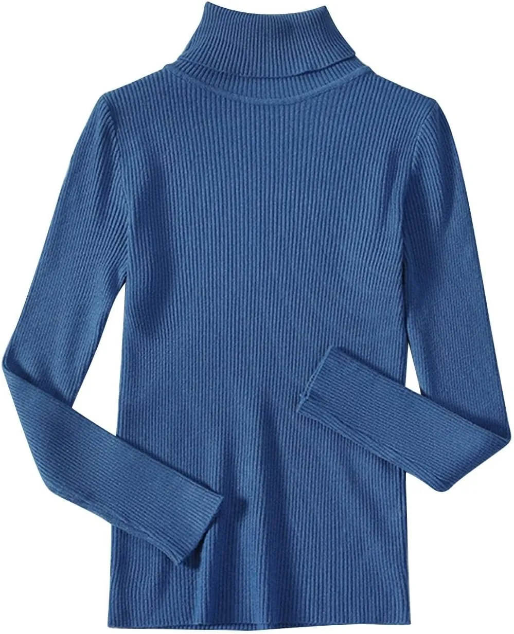 Fall Long Sleeve Turtleneck Sweaters for Women 2024 Ribbed Knit Pullover Sweater Slim Fit Basic Casual Tee Tops