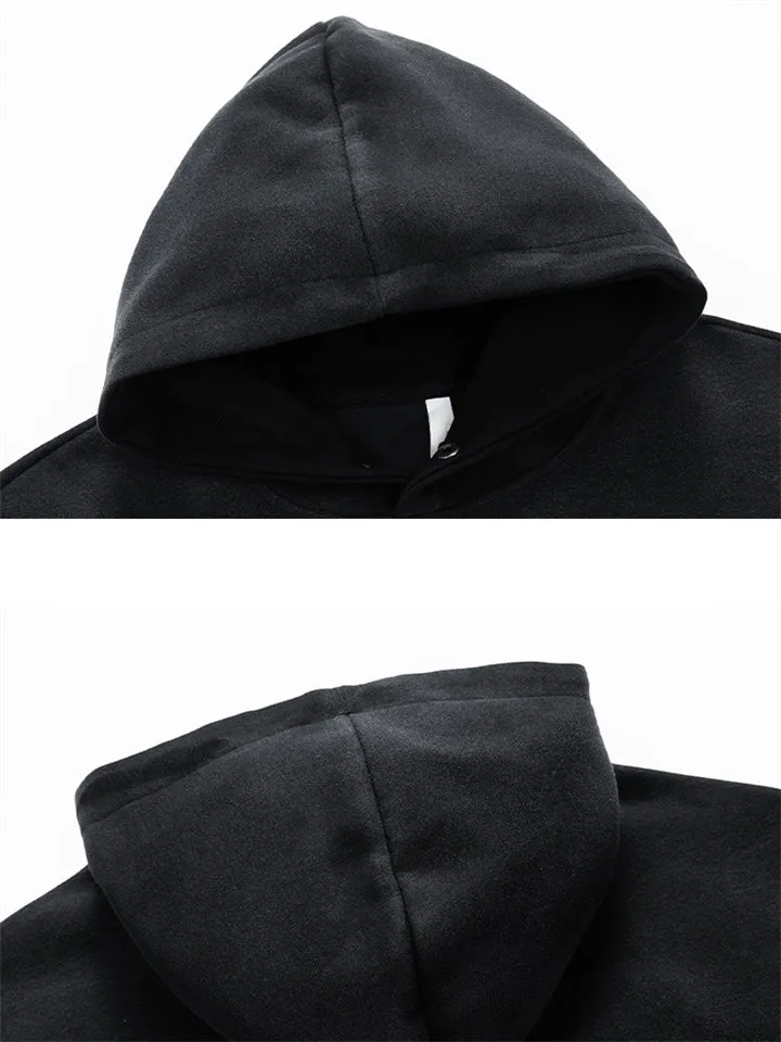 Fashionable Gradient Color Letter Jacquard Hoodies for Men