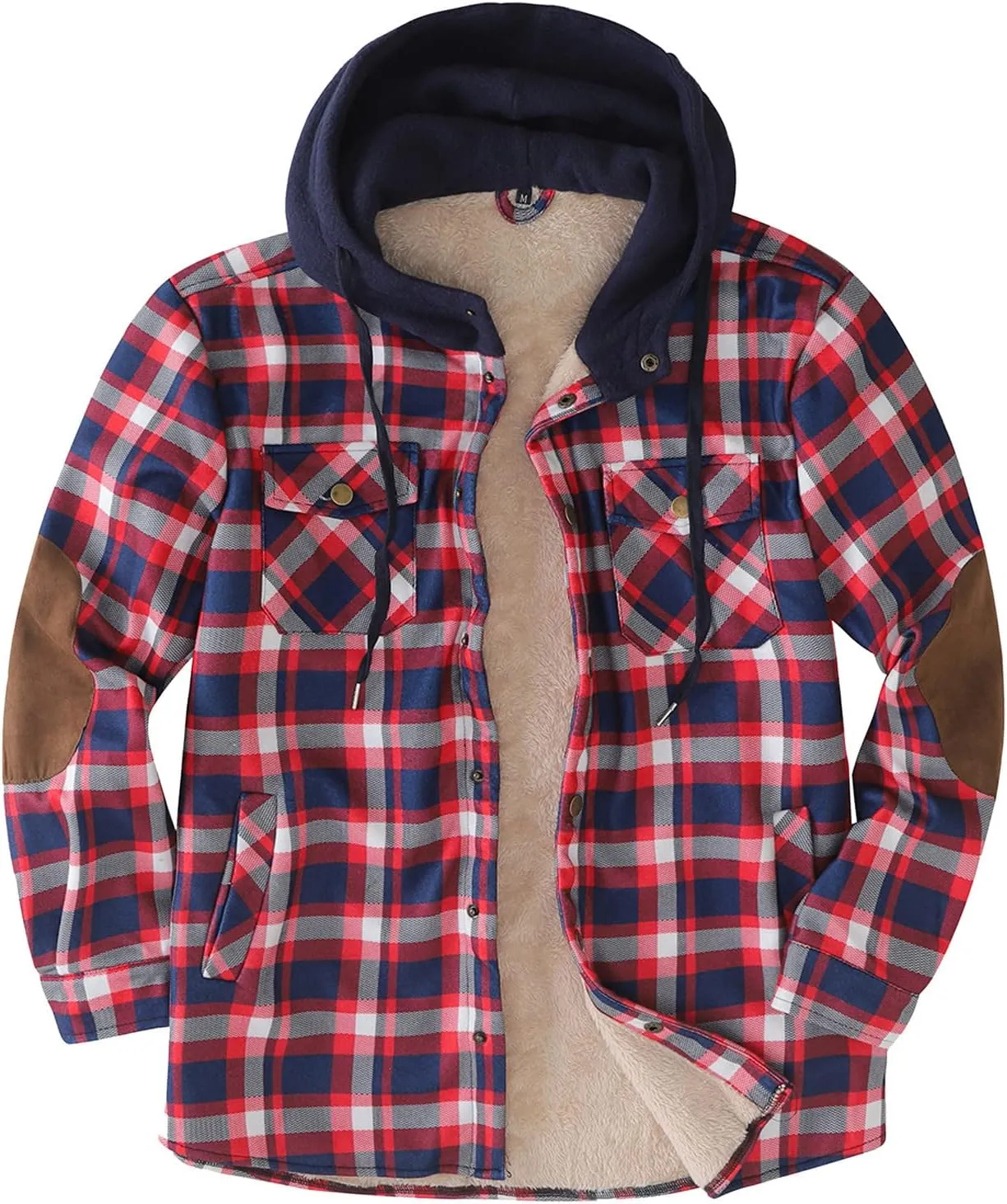 Flannel Jackets for Men Big and Tall Design Plaid Shirt Jacket Relaxed Fit Thicken Warm Sweatshirt Cozy Soft Outwear