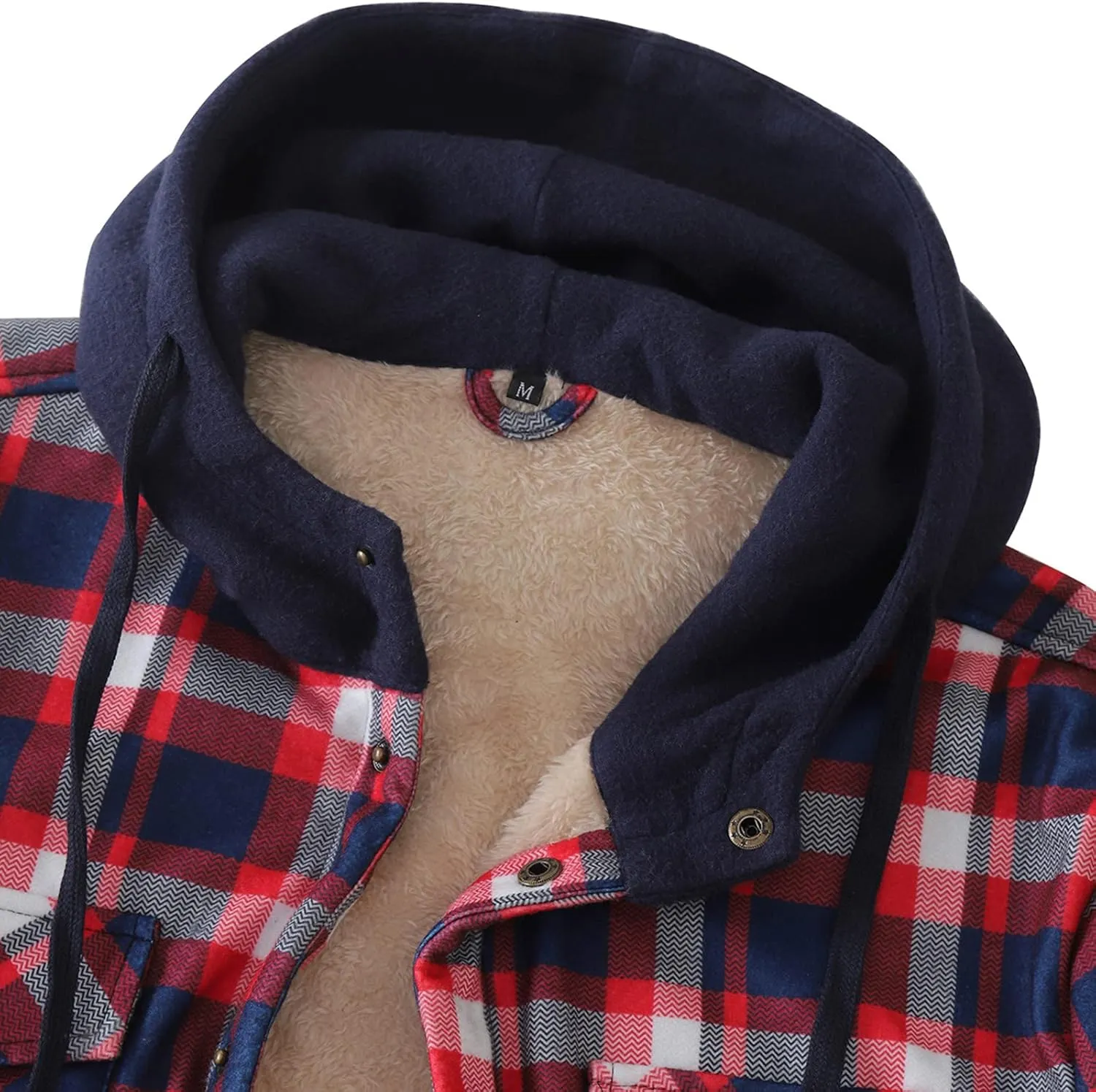 Flannel Jackets for Men Big and Tall Design Plaid Shirt Jacket Relaxed Fit Thicken Warm Sweatshirt Cozy Soft Outwear