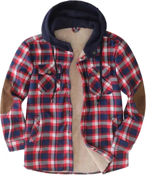 Flannel Jackets for Men Big and Tall Design Plaid Shirt Jacket Relaxed Fit Thicken Warm Sweatshirt Cozy Soft Outwear