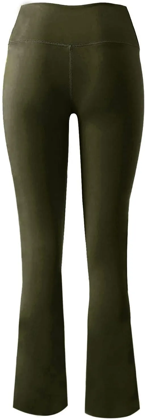 Flare Leggings for Women with Pockets Casual Bottom Palazzo Women's Yoga Pants Tummy Control Flare Leggings Womens