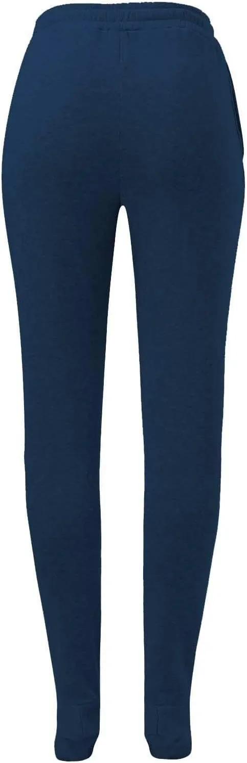 Fleece Footed Pajamas Pants for Women Soft Drawstring Jogger Sweatpants with Feet Winter Warm Comfy Lounge Pants