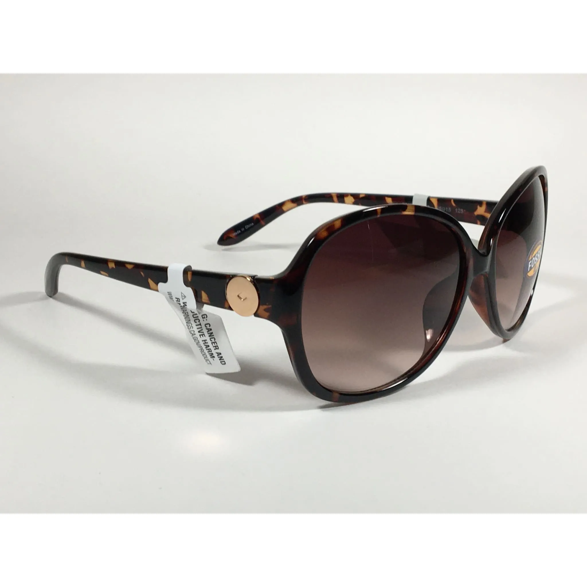 Fossil Oversized Sunglasses Brown Tortoise Brown Gradient Lens FW16