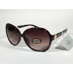 Fossil Oversized Sunglasses Brown Tortoise Brown Gradient Lens FW16
