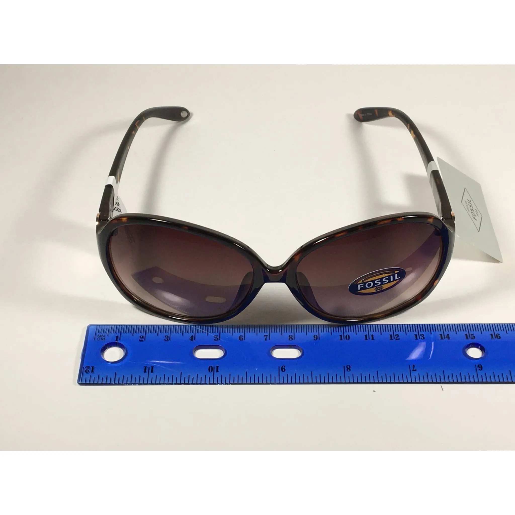 Fossil Oversized Sunglasses Brown Tortoise Brown Gradient Lens FW16