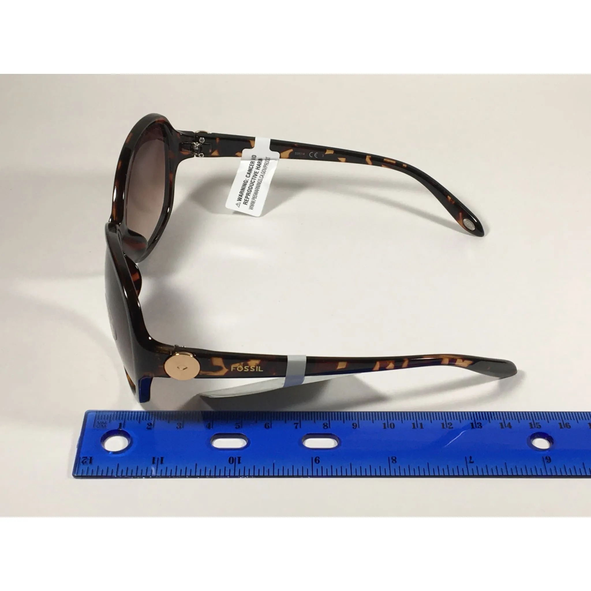 Fossil Oversized Sunglasses Brown Tortoise Brown Gradient Lens FW16