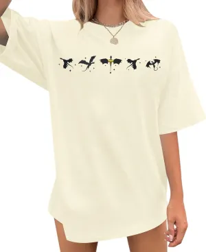 Fourth Wing Shirt Basgiath Graphic Tee Women Gragon Rider Shirts Graphic Tees Book Oversized Shirts