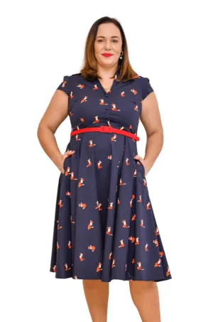 Foxy Lady Collared Vintage T Shirt Cotton Dress