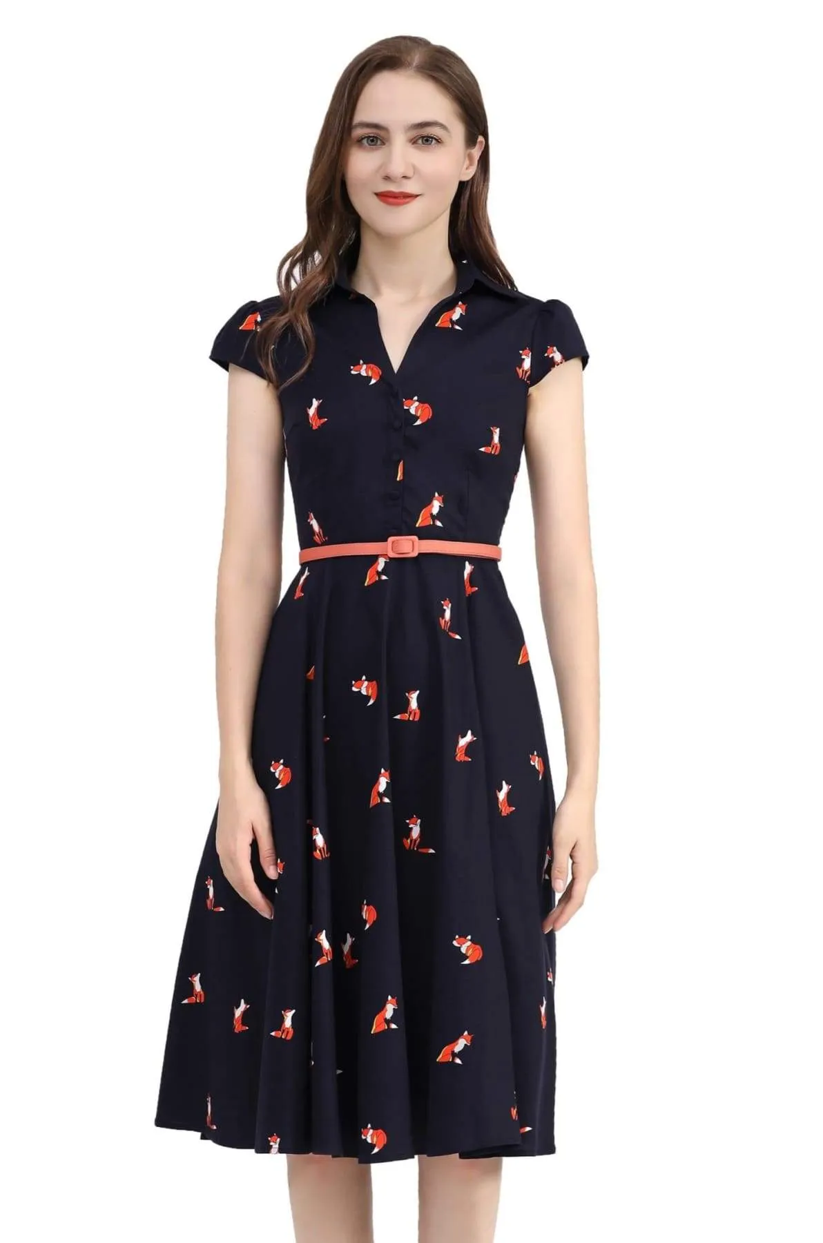 Foxy Lady Collared Vintage T Shirt Cotton Dress