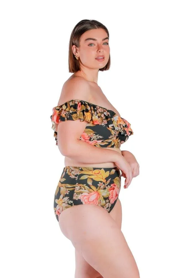 Frenchy Black Double Frill Bikini Top