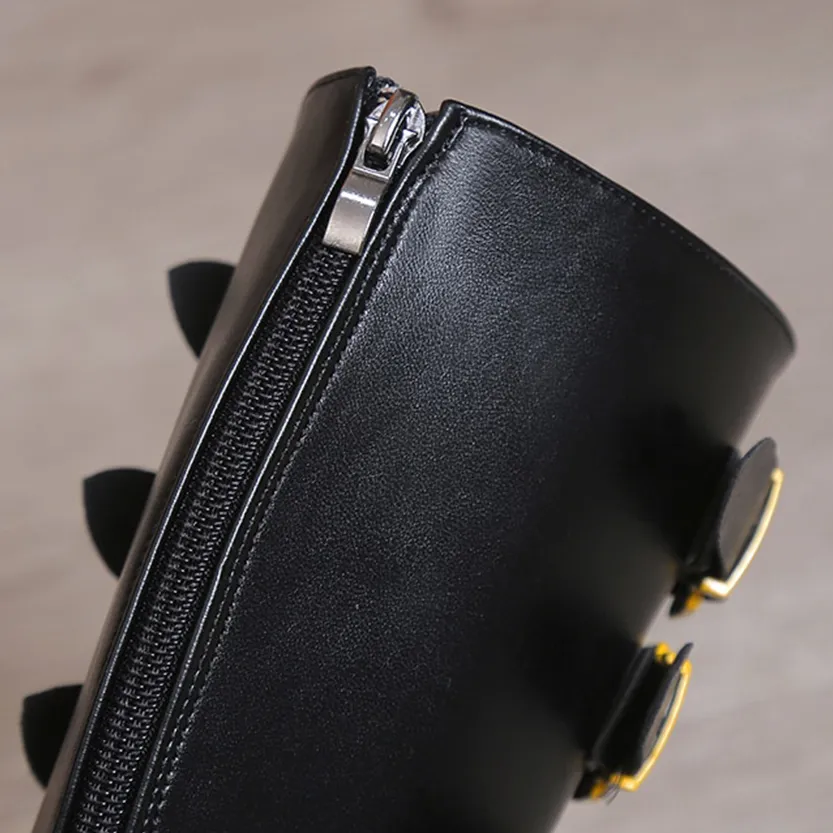 Funki Buys | Boots | Women's Black Yellow Smiley Face Boots