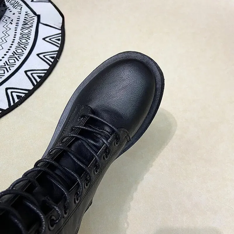 Funki Buys | Boots | Women's Gothic Lace Up High Top Boots