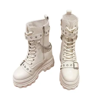 Funki Buys | Boots | Women's Gothic Round Toe Chunky Boots