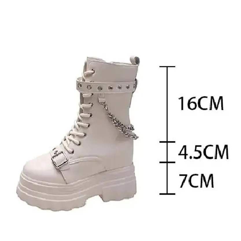 Funki Buys | Boots | Women's Gothic Round Toe Chunky Boots