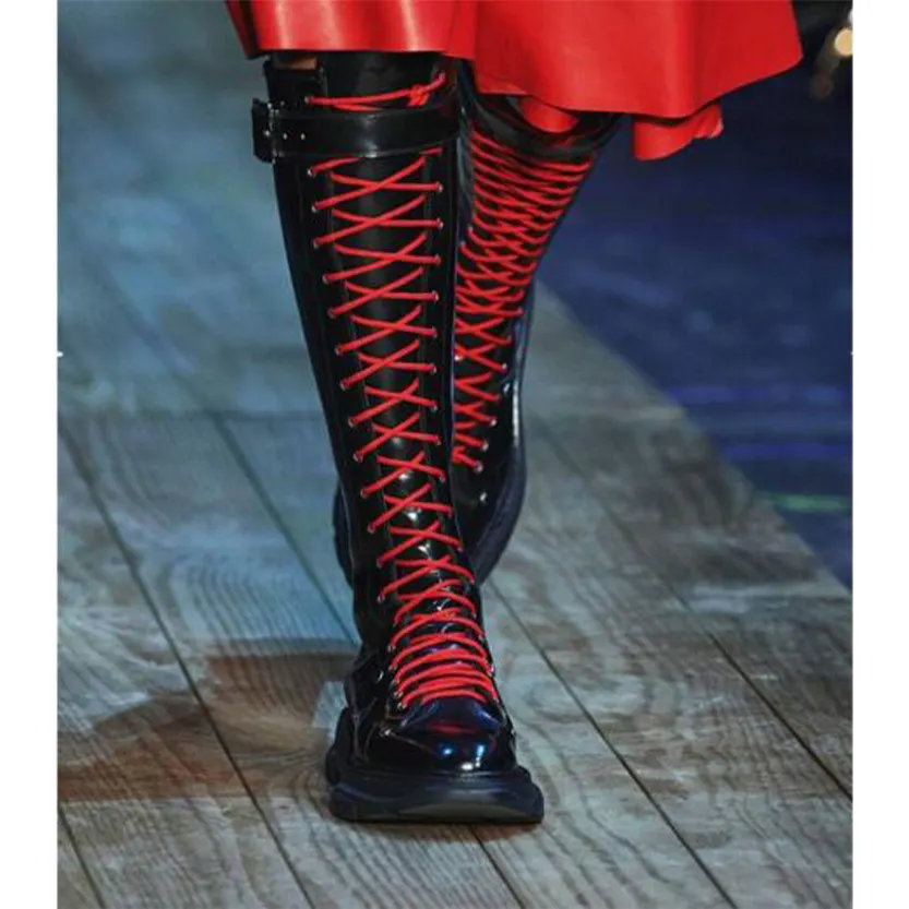 Funki Buys | Boots | Women's White Knee High Lace Up Boots