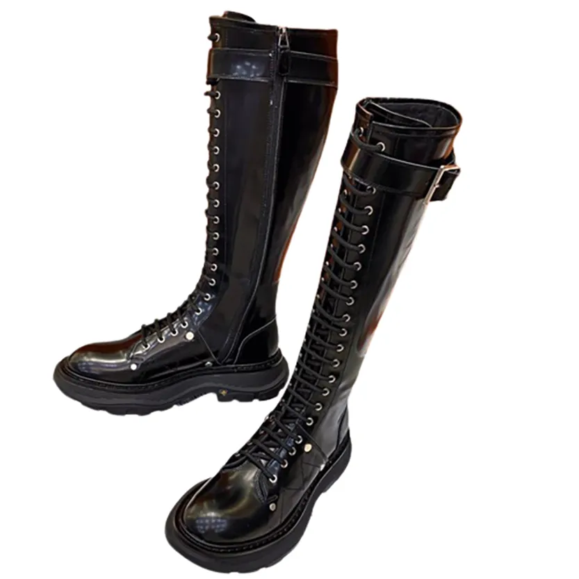 Funki Buys | Boots | Women's White Knee High Lace Up Boots