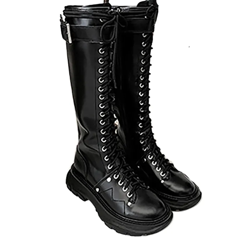 Funki Buys | Boots | Women's White Knee High Lace Up Boots
