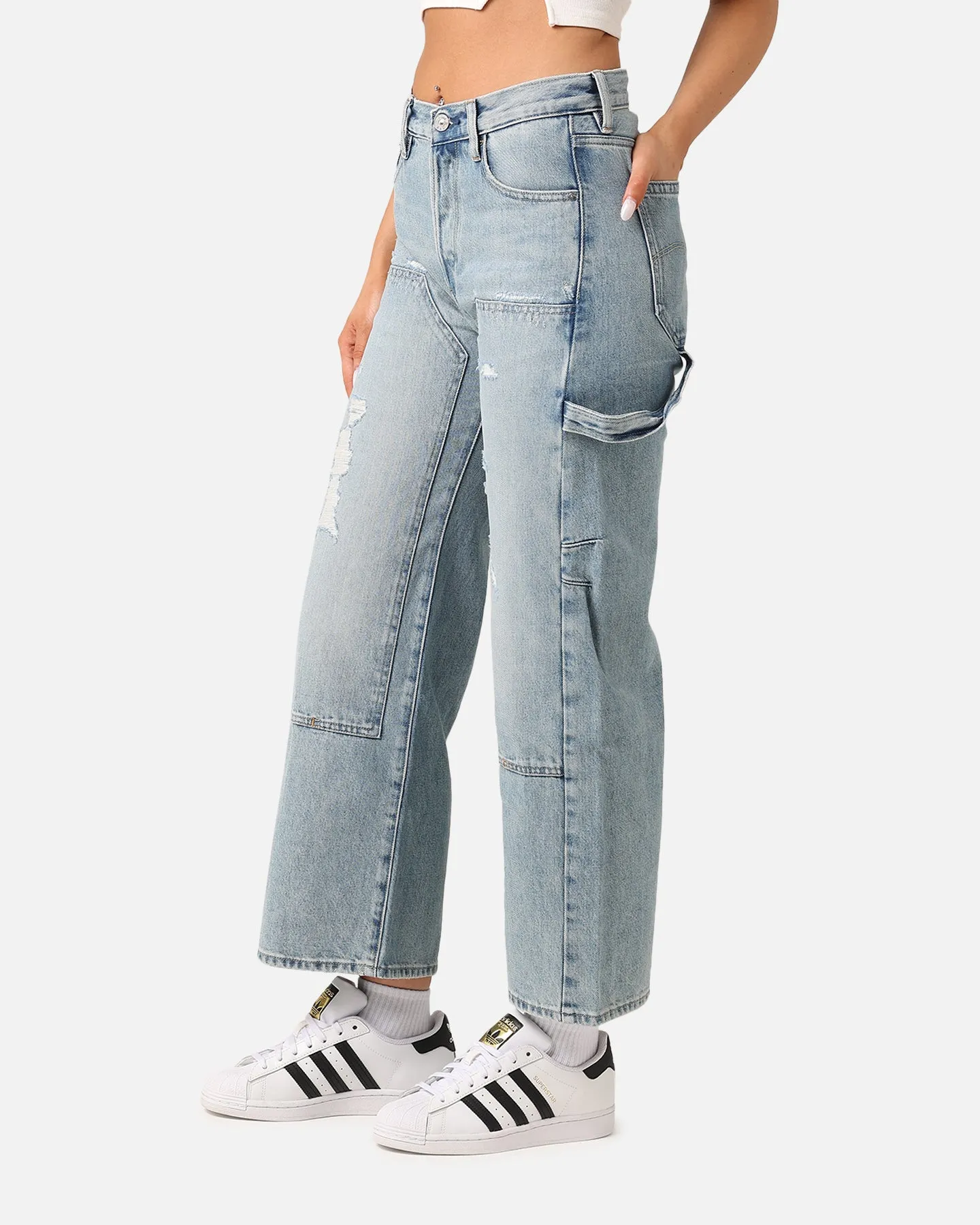 G-Star Women's Bowey 3D Carpenter Loose Jeans Sun Faded Fogbo