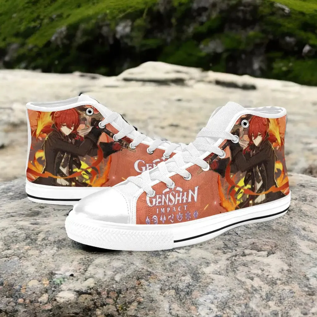 Genshin Impact Diluc Shoes High Top Sneakers for Kids and Adults